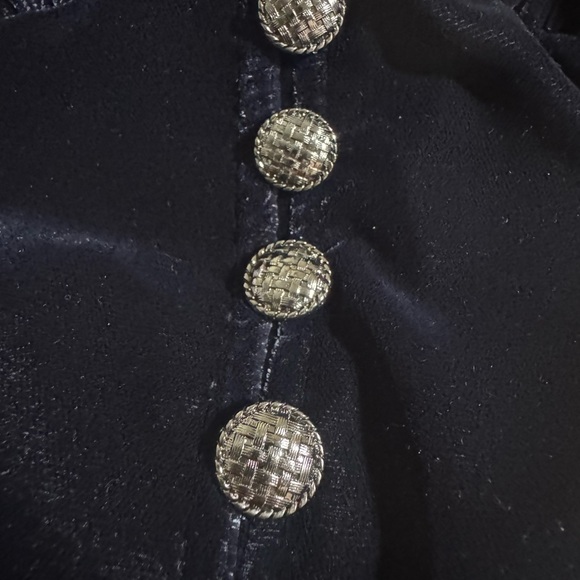 Velvet Short Sleeve Midi Dress - NAVY Sz 0 - Picture 7 of 8